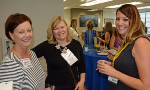Pictured (LtoR) Angie Barnett, Better Business Bureau president/CEO; Terri Harrington, event co-host; and Bailey T. Susic Towson University project manager