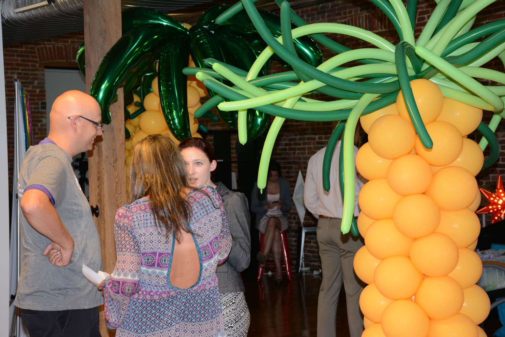 The CityFam offices were decked out in a tropical theme for the party.